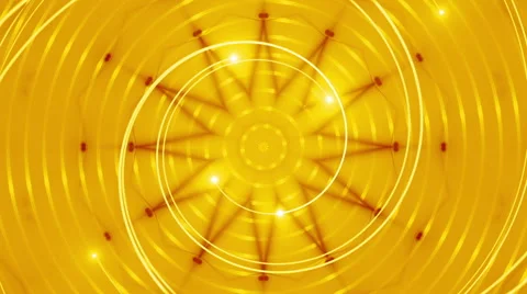 Yellow abstract loop motion background, kaleidoscopic light Stock Footage 39959657