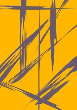 Yellow Abstract Paint Brush Background Vector Illustration Contemporary Textu Stock Illustration