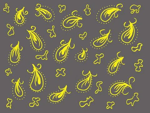 Yellow abstract pattern on gray background illustration Stock Illustration
