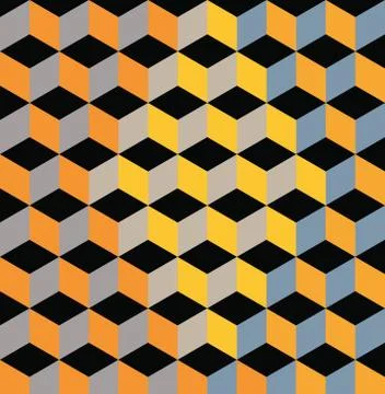 Yellow Abstract Pattern - Triangle and Square pattern in yellow and orange co Stock Illustration