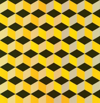Yellow Abstract Pattern - Triangle and Square pattern in yellow and orange co Stock Illustration