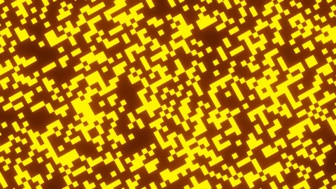 Yellow Abstract Pixelated Background or QR Code Rotate on Flatlay View Stock Footage 130039217