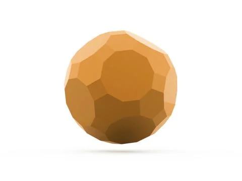 Yellow abstract polygonal sphere rendered Stock Illustration