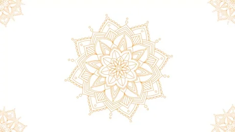 Yellow Abstract Rotating animated mandala art backdrop 動画素材 329181891
