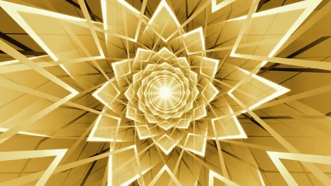 Yellow abstract spherical floral pattern. Animated tunnel loop background Stock-Footage 165661573