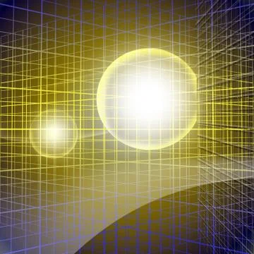 Yellow abstract square with round light background 스톡 일러스트