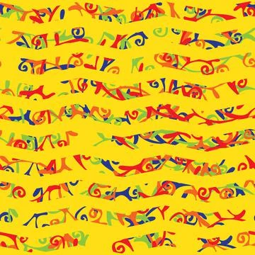 Yellow abstract striped seamless vector pattern Stock Illustration