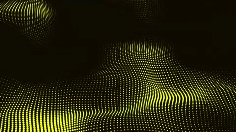 Yellow Abstract Trapcode Form digital particle wave and lights background. .. Stock-Footage 233874866
