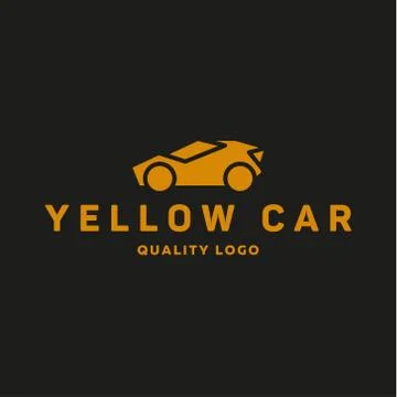 Yellow abstraction car icon vector logo flat style art Stock Illustration