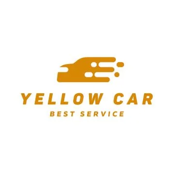 Yellow abstraction car icon vector logo flat style art Stock Illustration