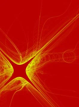 Yellow abstraction on red Stock Illustration