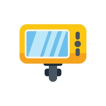 Yellow action camera with display screen for recording extreme sports Stock Illustration