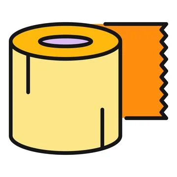 Yellow adhesive tape roll for binding and repair Stock Illustration