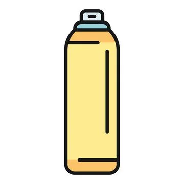 Yellow aerosol spray can container with cap Stock Illustration