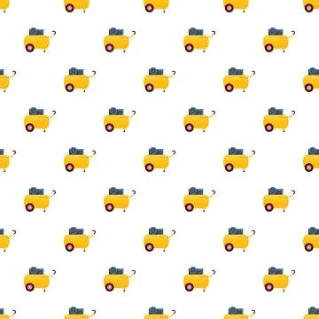 Yellow air compressor power mechanical equipment pattern Illustrazione stock