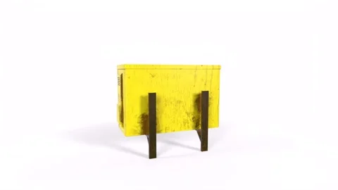 Yellow Air Conditioner rotating in loop on white background Stock-Footage 276309689