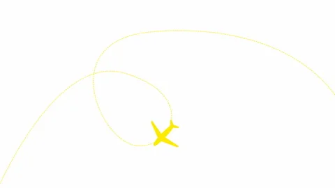 Yellow airplane white Video stock 195439702