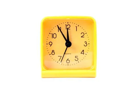 Yellow alarm clock Stock Photos