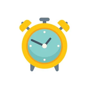 Yellow alarm clock showing time passing by Stock Illustration