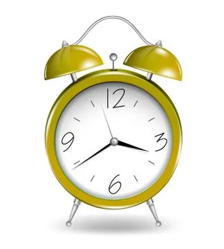 Yellow alarm clock. Vector Stock Illustration