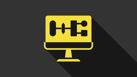 Yellow Algorithm icon isolated on grey background. Algorithm symbol design from Stock Footage 159349404