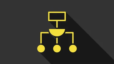 Yellow Algorithm icon isolated on grey background. Algorithm symbol design from Stock Footage 159349943