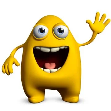 Yellow alien 스톡 일러스트