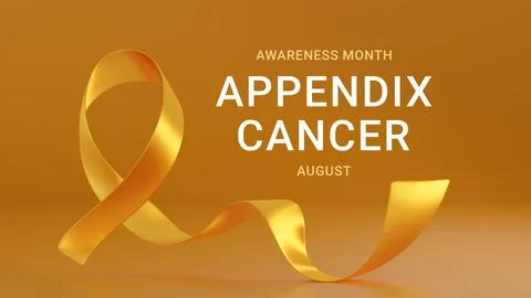 Yellow Amber awareness ribbon. Appendix Cancer Awareness Month Stock Illustration