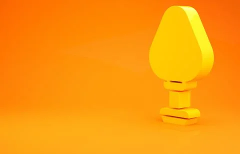 Yellow Anal plug icon isolated on orange background. Butt plug sign. Fetish a Stock Illustration