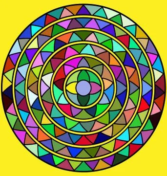 Yellow and abstract circle Stock Illustration