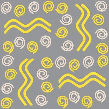 Yellow and beige scribble on silver background. Stock Illustration