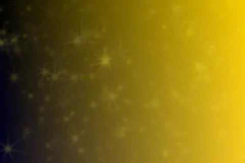 Yellow and black abstract defocused background, star shape bokeh pattern. Stock Illustration