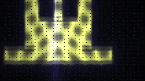 Yellow and black abstract pattern with dots and shapes. Stock Footage 337497135