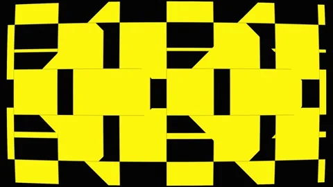 Yellow and black checkerboard pattern transitions with geometric distortion.. Stock Footage 341689671