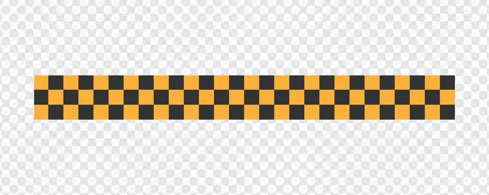 Yellow and black checkered pattern on transparent background Stock Illustration