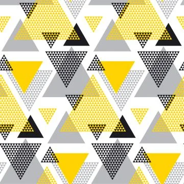 Yellow and black creative repeatable motif with triangles for wrapping paper  Stockillustratie