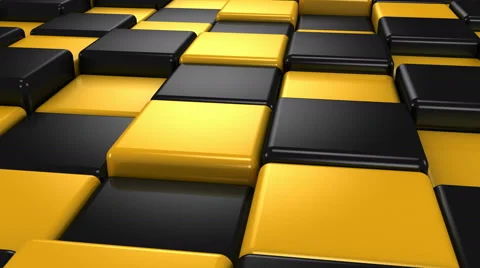 Yellow and Black Cubes Stock Footage 52068883