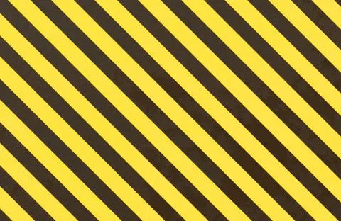 Yellow and black diagonal hazard stripes grunge texture background for caution Stock Illustration