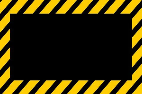 Yellow and black diagonal warning stripes and text space for banners, const.. Stock Illustration