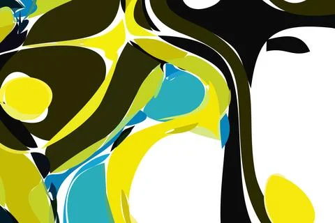 Yellow and black dynamic background. Abstract vector.Digital curve design. 2D Stock Illustration