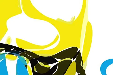 Yellow and black dynamic background. Abstract vector.Digital curve design. 2D Stock Illustration