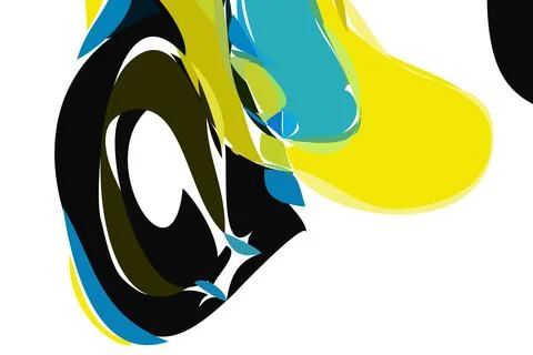 Yellow and black dynamic background. Abstract vector.Digital curve design. 2D Stock Illustration