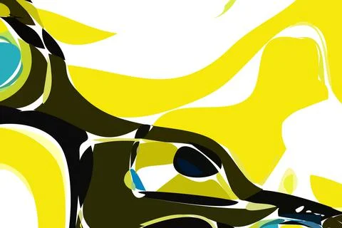 Yellow and black dynamic background. Abstract vector.Digital curve design. 2D Stock Illustration