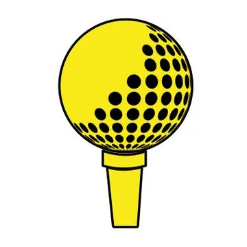 Yellow and black golf ball,vector graphic Stock Illustration