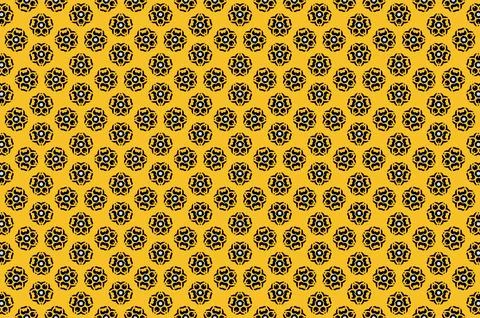 A yellow and black patterned background with a lot of small circles Stock Illustration