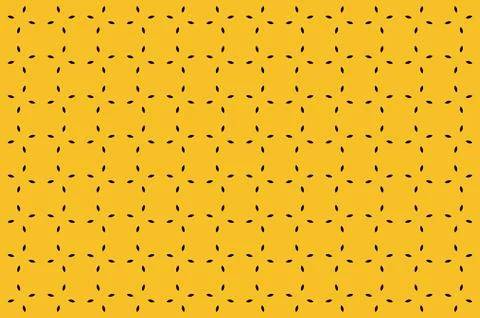 A yellow and black patterned background with black dots Illustrazione stock