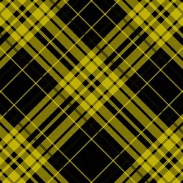Yellow and black plaid pattern fabric texture Stock Illustration
