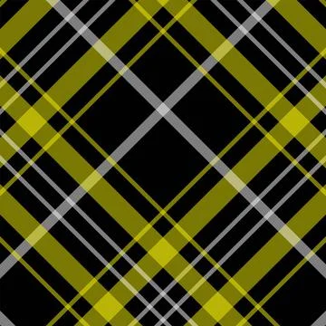 Yellow and Black Plaid Pattern on Fabric Stock Illustration