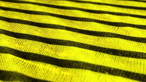 Yellow and black striped pattern texture background. Linen cotton macro shot, Stock Footage 147224198