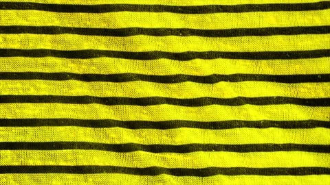 Yellow and black striped pattern texture background. Linen cotton macro shot, Stock Footage 147224211